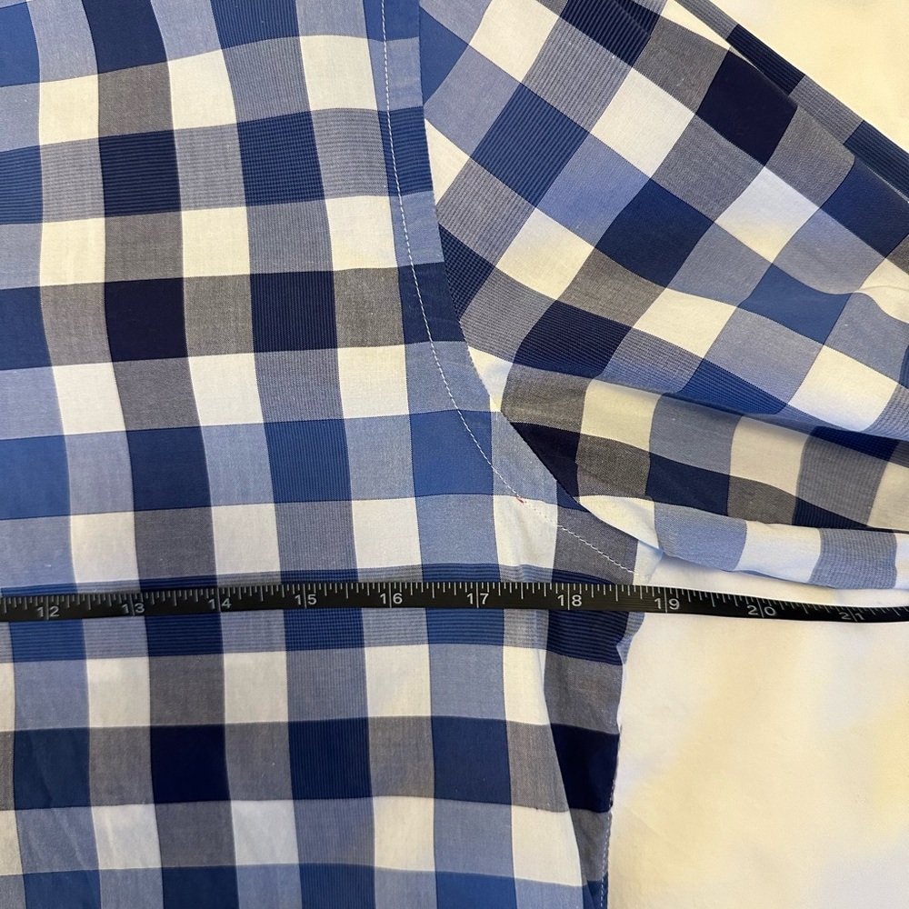 Todd Snyder - Men’s Blue White Plaid Button Down Shirt - Picture 5 of 9